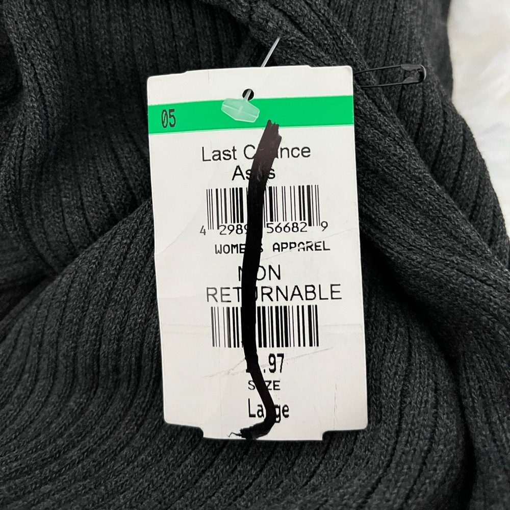ASTR Cold Shoulder Mock Neck Midi Ribbed Bodycon Grey Sweater Size Large - Picture 3 of 9